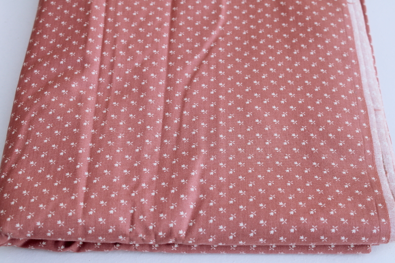 photo of 80s vintage prairie girl style rose sprig print cotton fabric, 6+ yards #1