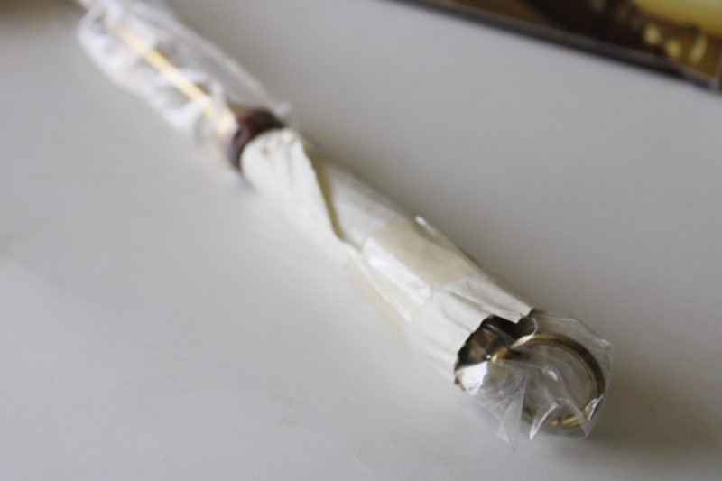 photo of 80s vintage solid brass candle snuffer w/ wood handle mint in box, Beacon Hill Mariner colonial style  #3