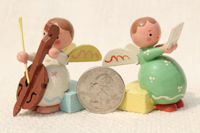 photo of 80s vintage tiny wood Christmas ornaments, tree decorations from Taiwan, China, Sweden #2