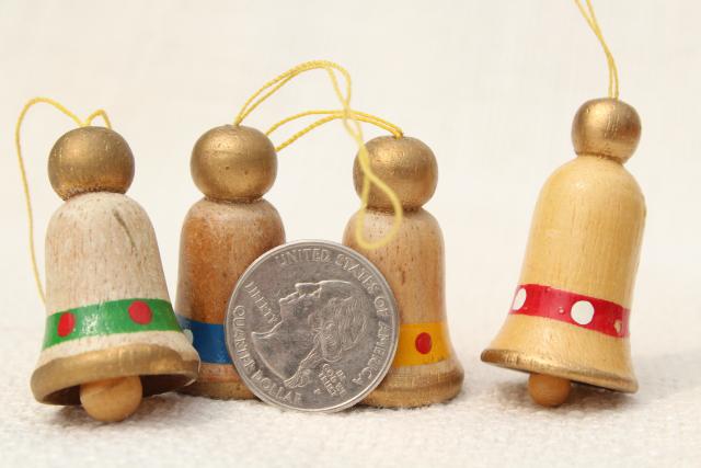 photo of 80s vintage tiny wood Christmas ornaments, tree decorations from Taiwan, China, Sweden #7