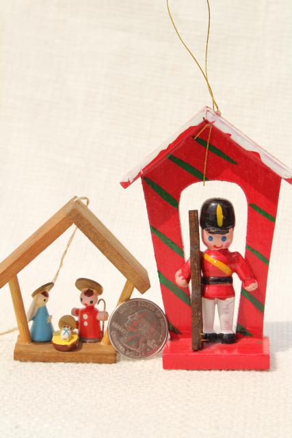 photo of 80s vintage tiny wood Christmas ornaments, tree decorations from Taiwan, China, Sweden #11