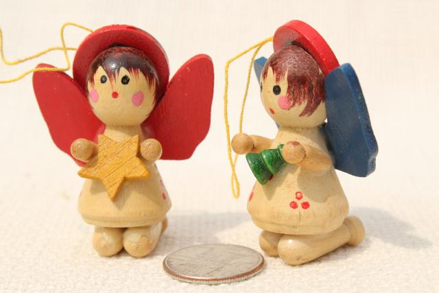 photo of 80s vintage tiny wood Christmas ornaments, tree decorations from Taiwan, China, Sweden #15