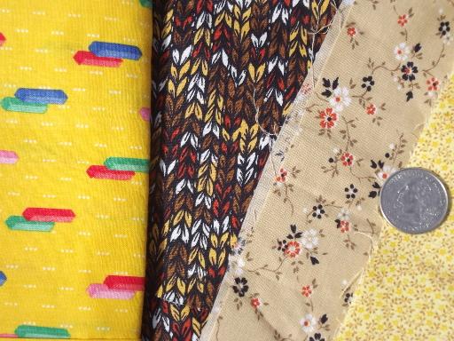 photo of 80s-90s vintage print cotton quilting fabric scraps lot, 11 1/2 lbs. #3