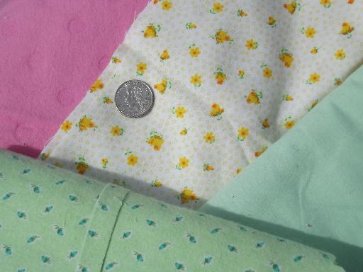 photo of 80s-90s vintage print cotton quilting fabric scraps lot, 11 1/2 lbs. #4