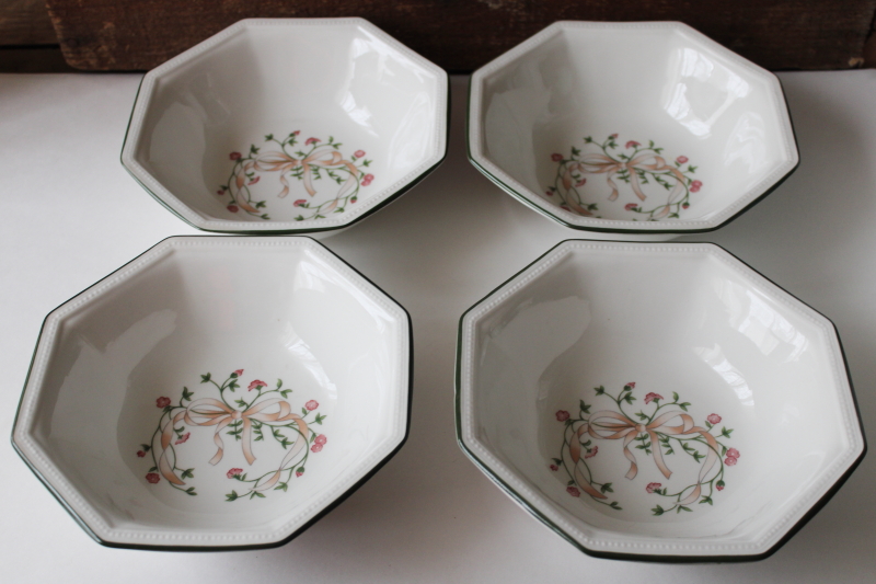 photo of 90s 00s vintage Johnson Bros Eternal Beau floral china cereal bowls set of 4 #1