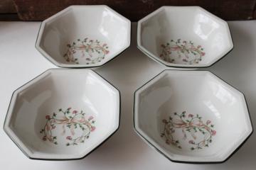 catalog photo of 90s 00s vintage Johnson Bros Eternal Beau floral china cereal bowls set of 4