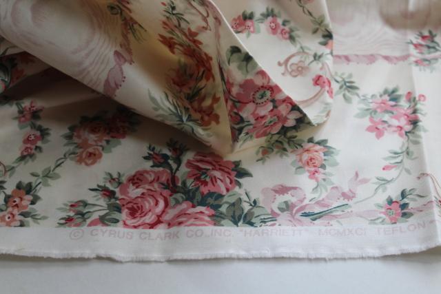 photo of 90s Cyrus Clark fabric, Harriett floral cotton chintz shabby chic vintage #1