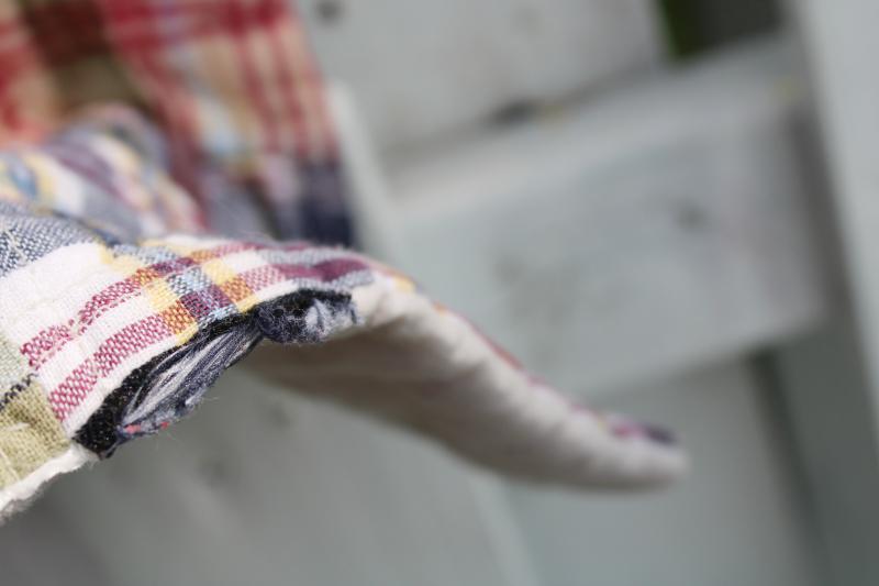 photo of 90s retro madras plaid cotton patchwork quilt or bedspread, vintage preppy decor  #5
