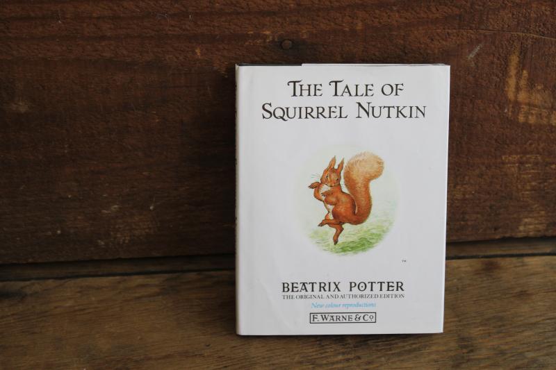 photo of 90s vintage Beatrix Potter Squirrel Nutkin little green book w/ dust jacket #1