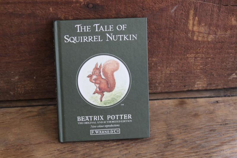 photo of 90s vintage Beatrix Potter Squirrel Nutkin little green book w/ dust jacket #5