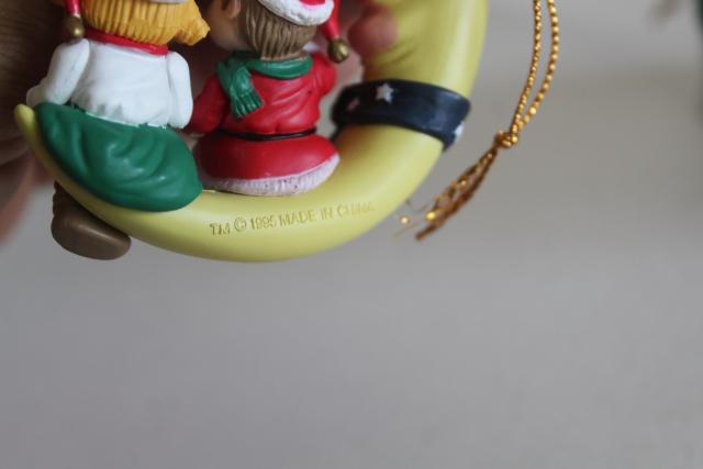 photo of 90s vintage Campbell's Soup Christmas ornaments, kids in soup can, St Bernard dog #5