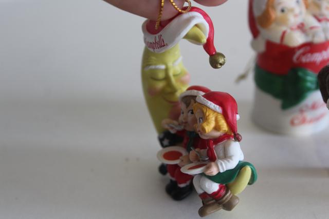 photo of 90s vintage Campbell's Soup Christmas ornaments, kids in soup can, St Bernard dog #7