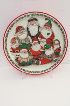 catalog photo of 90s vintage Christmas serving tray, Potpourri Designs Wim Schimmer Santa print