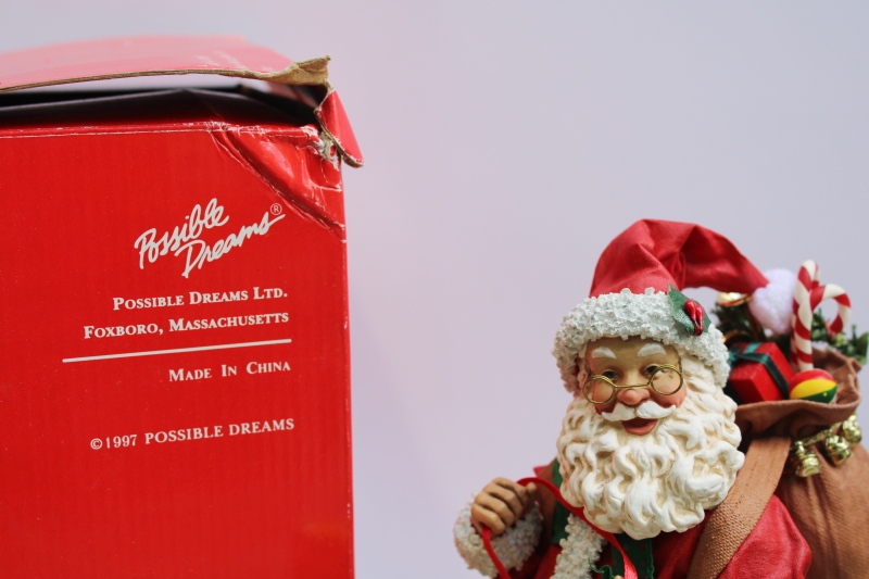 photo of 90s vintage Clothtique Possible Dreams Santa's Rocking Horse figurine in box  #2