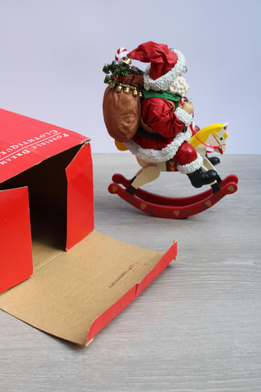photo of 90s vintage Clothtique Possible Dreams Santa's Rocking Horse figurine in box  #3