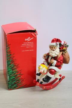 catalog photo of 90s vintage Clothtique Possible Dreams Santa's Rocking Horse figurine in box 