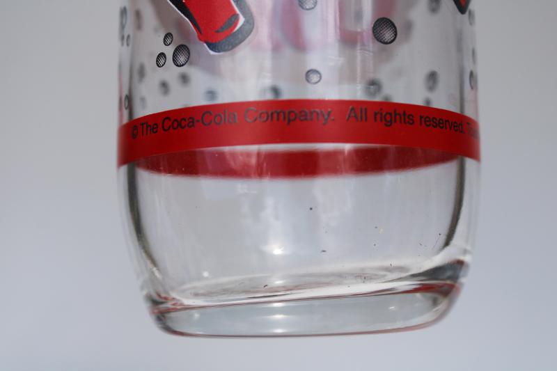 photo of 90s vintage Coca-Cola drinking glasses, 1999 polar bear glass & diet Coke #4