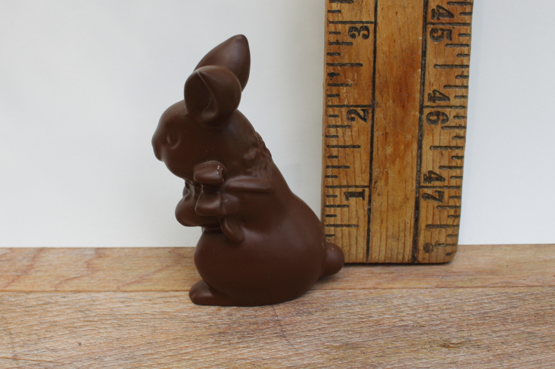 photo of 90s vintage Enesco figurine, chocolate rabbit, Easter bunny candy decor #1