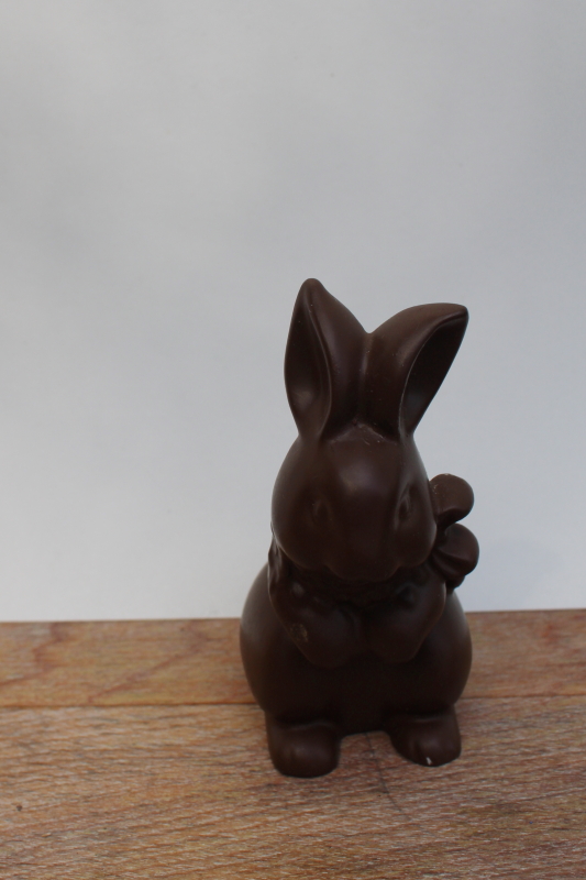 photo of 90s vintage Enesco figurine, chocolate rabbit, Easter bunny candy decor #2