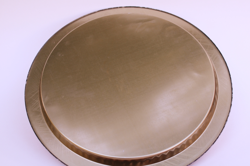 photo of 90s vintage Halloween, happy witch w/ cat print metal tray, wall decor or party plate  #4