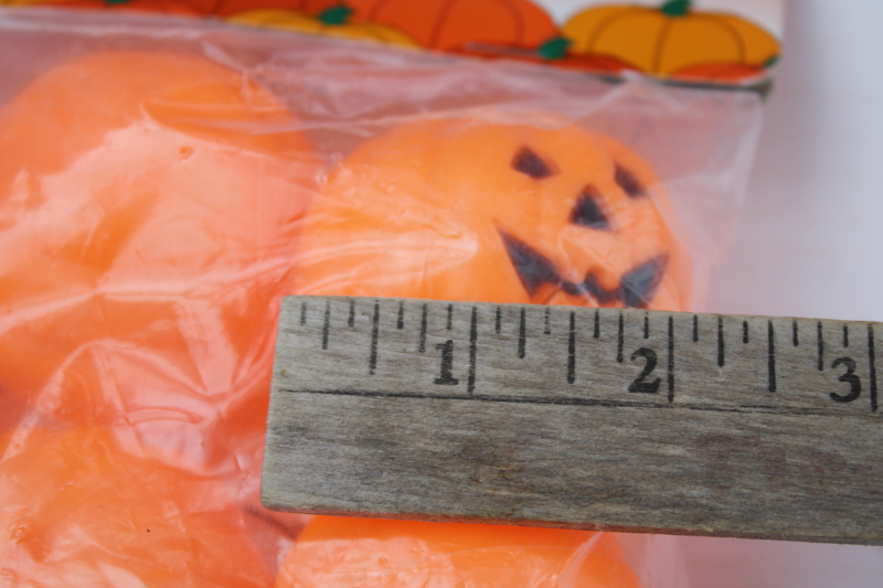 photo of 90s vintage Halloween mini plastic blow mold jack o lantern pumpkin ornaments sealed packages #2