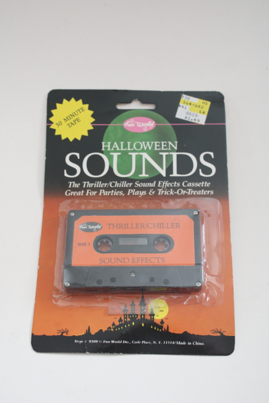 photo of 90s vintage Halloween spooky sounds cassette tape in original package  #1
