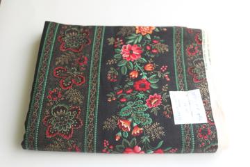 90s vintage Joan Kessler print Concord fabric quilting cotton floral on black 