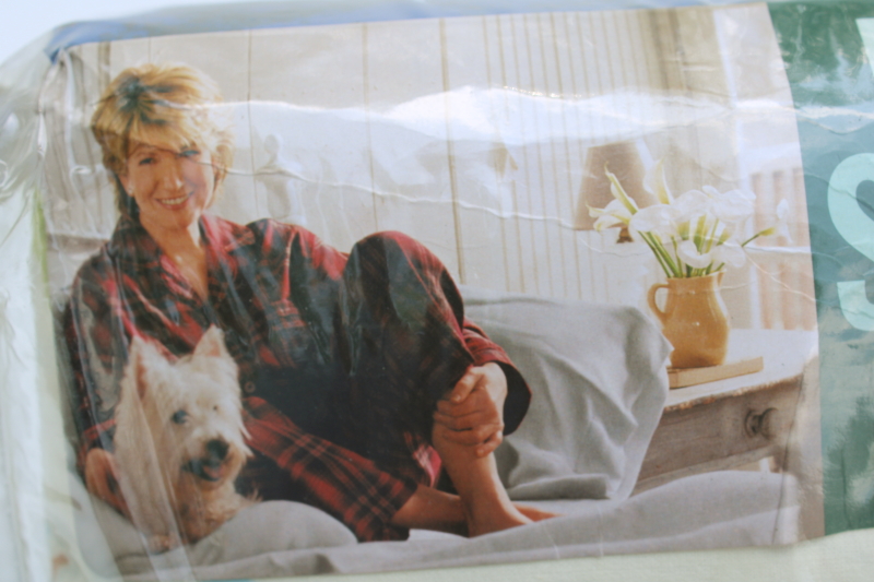 photo of 90s vintage Martha Stewart all cotton flannel sheets new in package full size w/ pillowcases, Christmas Sleigh Ride  #6