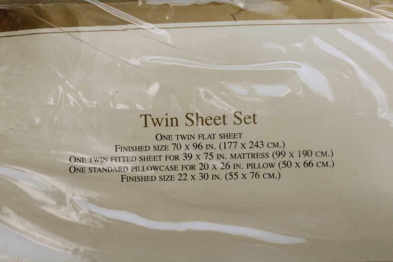 photo of 90s vintage Sears all cotton flannel sheets new in package twin size w/ pillowcase, cottage floral wildflowers  #3