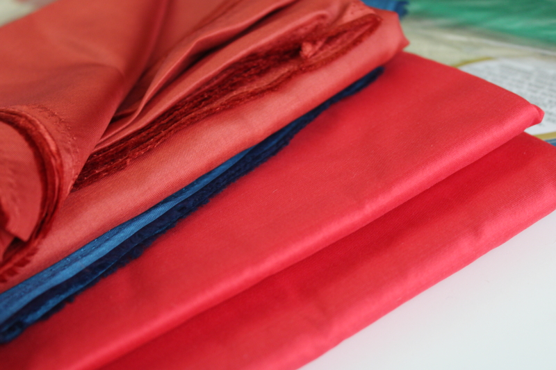 photo of 90s vintage Thai silk fabric lot, unused yardage in original packages, jewel colors & black  #4