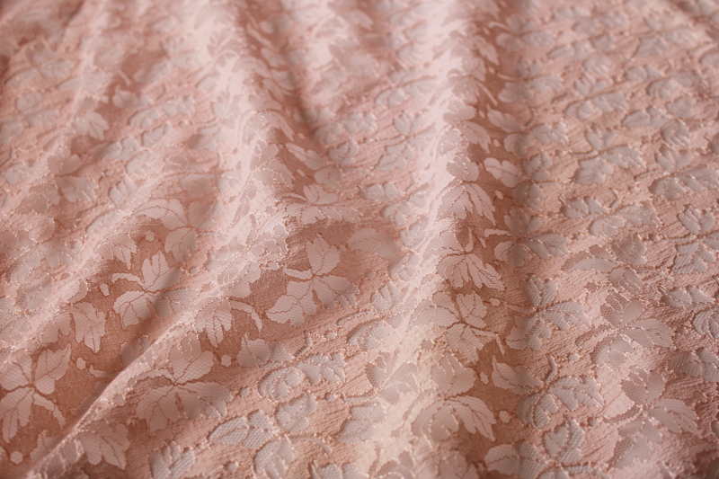 photo of 90s vintage blush pink lace tablecloth for round table cover or cottagecore window curtain valance #3