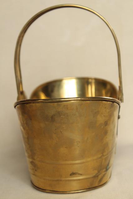 photo of 90s vintage brass baskets, flower buckets planter flower pots modern rustic style #6