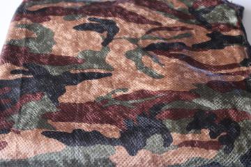 photo of 90s vintage camo print brushed poly knit fabric lizard texture retro grunge camouflage