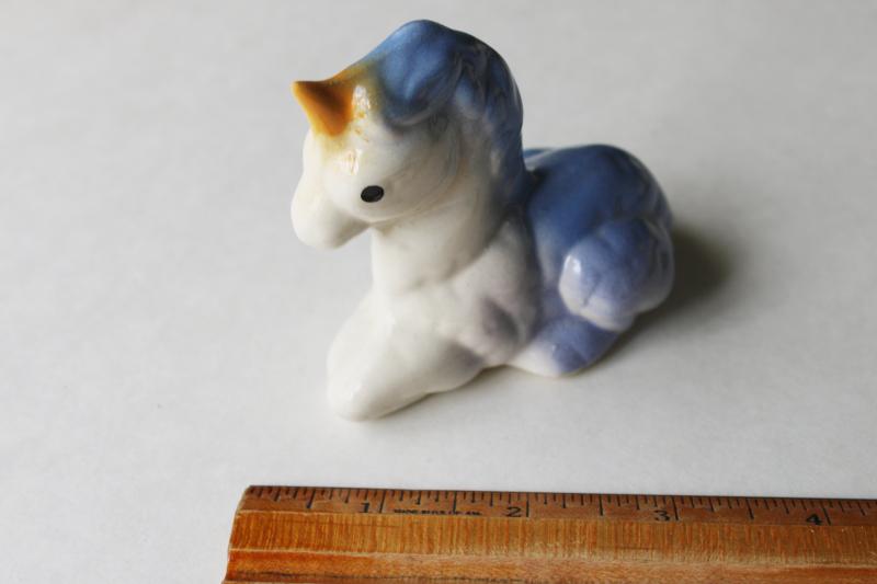 photo of 90s vintage ceramic baby unicorn figurine, adorable little foal #1