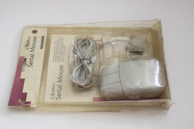 photo of 90s vintage computer mouse, three button wired mouse serial port connector  #3
