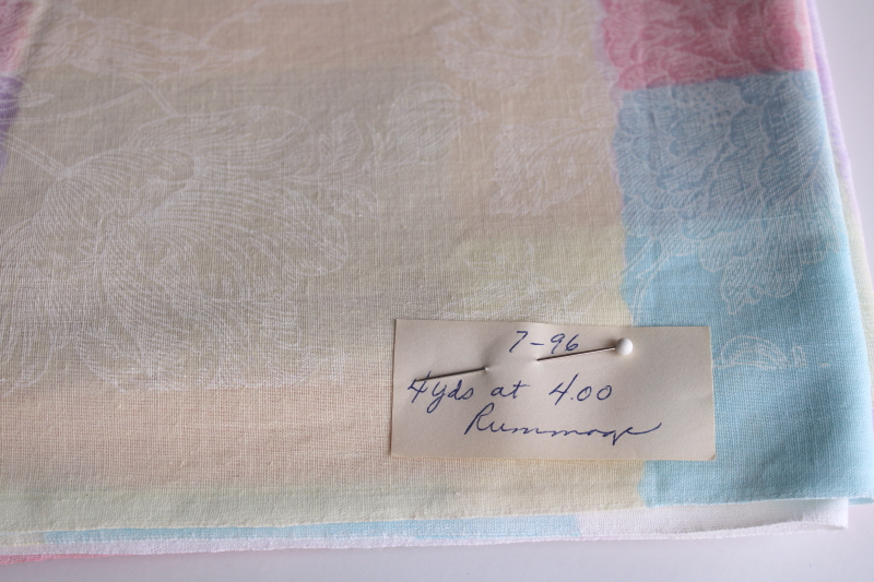 photo of 90s vintage cotton fabric, retro fashion grandmacore pastel patchwork blocks print floral  #2