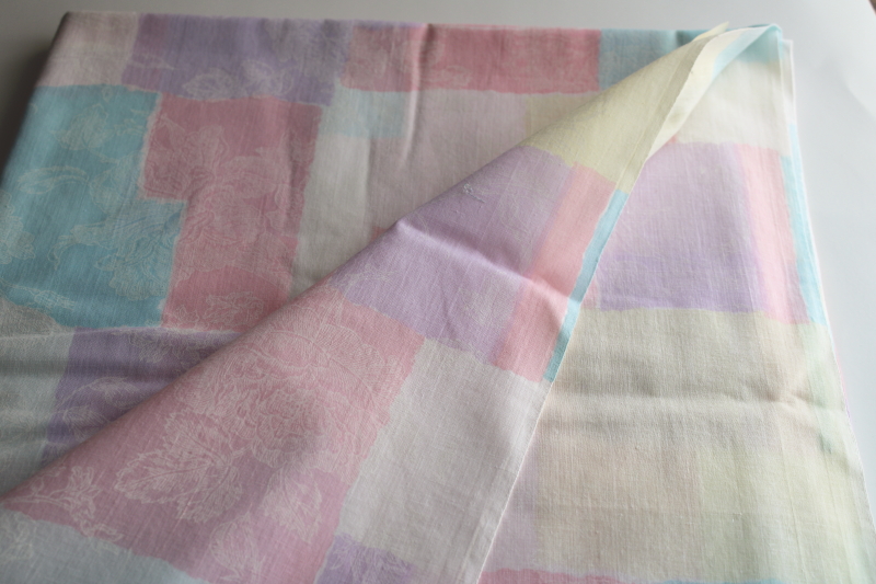 photo of 90s vintage cotton fabric, retro fashion grandmacore pastel patchwork blocks print floral  #3