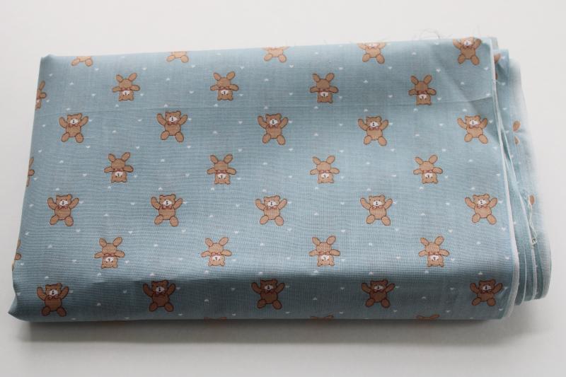 photo of 90s vintage cotton fabric, tiny teddy bears print for crafts, sewing material #3