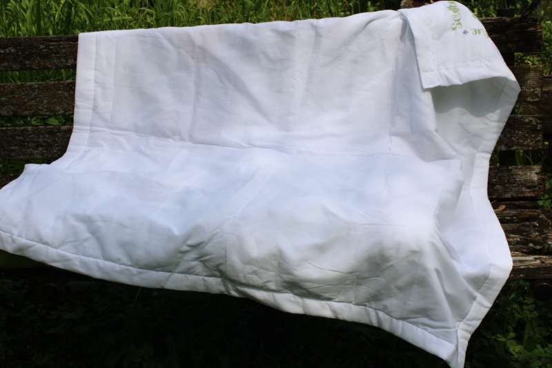 photo of 90s vintage cotton poly mini quilt w/ cross stitch embroidery butterflies, butterfly species  #9