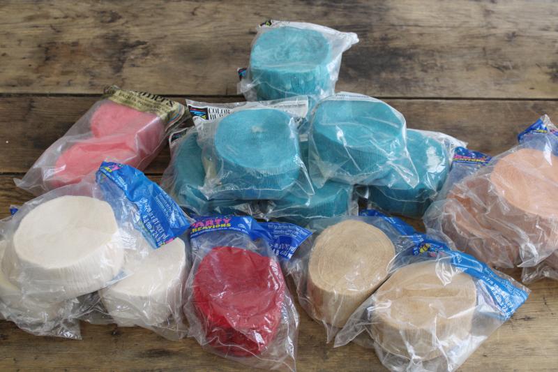 photo of 90s vintage crepe paper streamers, party decorations new old stock craft supplies #1