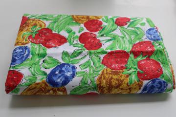 90s vintage crisp cotton fabric w/ colorful fruit print, tropical style