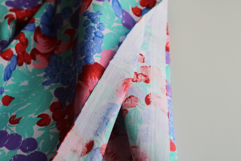 photo of 90s vintage fabric lot, colorful tropical prints, all medium heavy weight cotton fabric 58 wide  #2