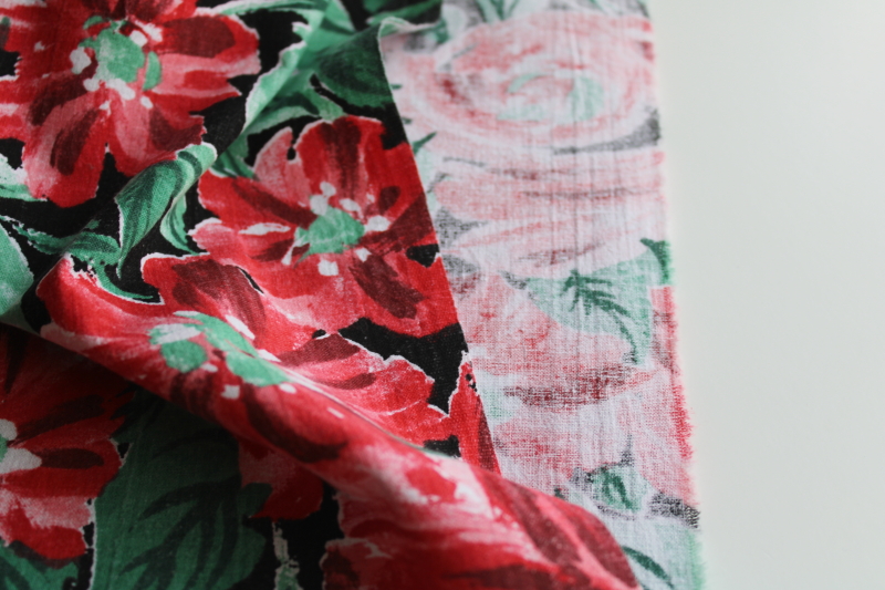 photo of 90s vintage fabric lot, colorful tropical prints, all medium heavy weight cotton fabric 58 wide  #4