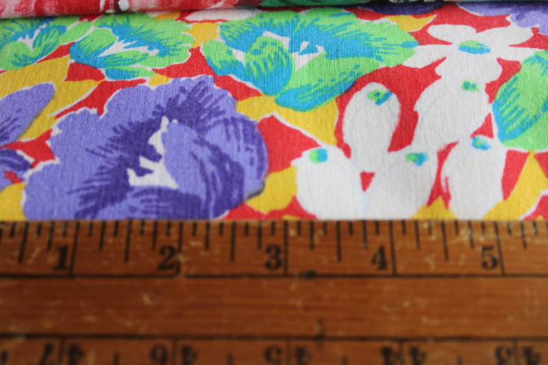 photo of 90s vintage fabric lot, colorful tropical prints, all medium heavy weight cotton fabric 58 wide  #6
