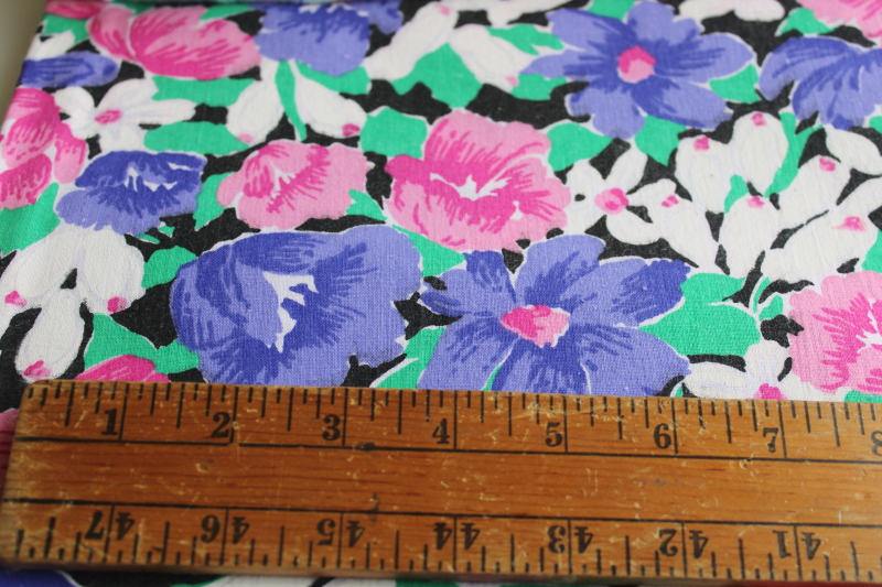 photo of 90s vintage fabric lot, colorful tropical prints, all medium heavy weight cotton fabric 58 wide  #8