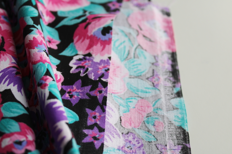 photo of 90s vintage fabric lot, colorful tropical prints, all medium heavy weight cotton fabric 58 wide  #10