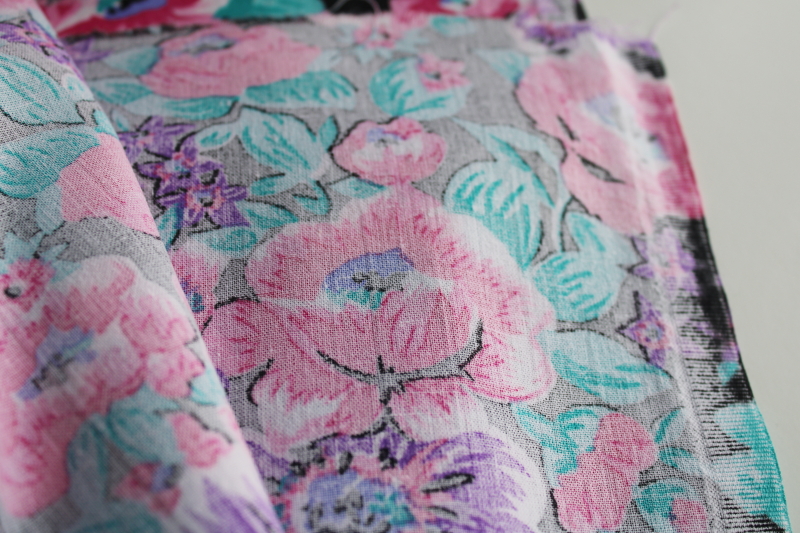 photo of 90s vintage fabric lot, colorful tropical prints, all medium heavy weight cotton fabric 58 wide  #11