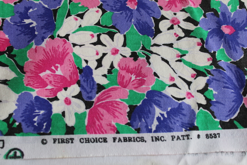 photo of 90s vintage fabric lot, colorful tropical prints, all medium heavy weight cotton fabric 58 wide  #12