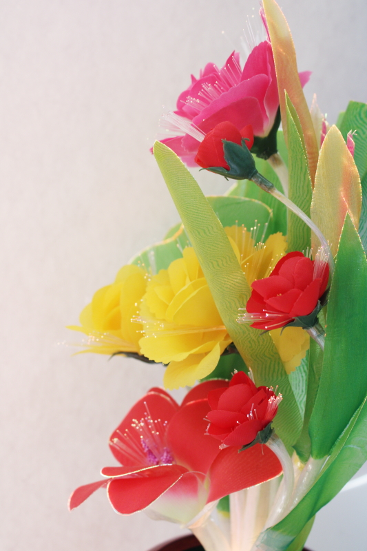photo of 90s vintage fiberoptic color change light, mod zen flowers working TV lamp mood light  #2