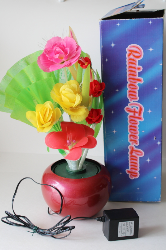 photo of 90s vintage fiberoptic color change light, mod zen flowers working TV lamp mood light  #3